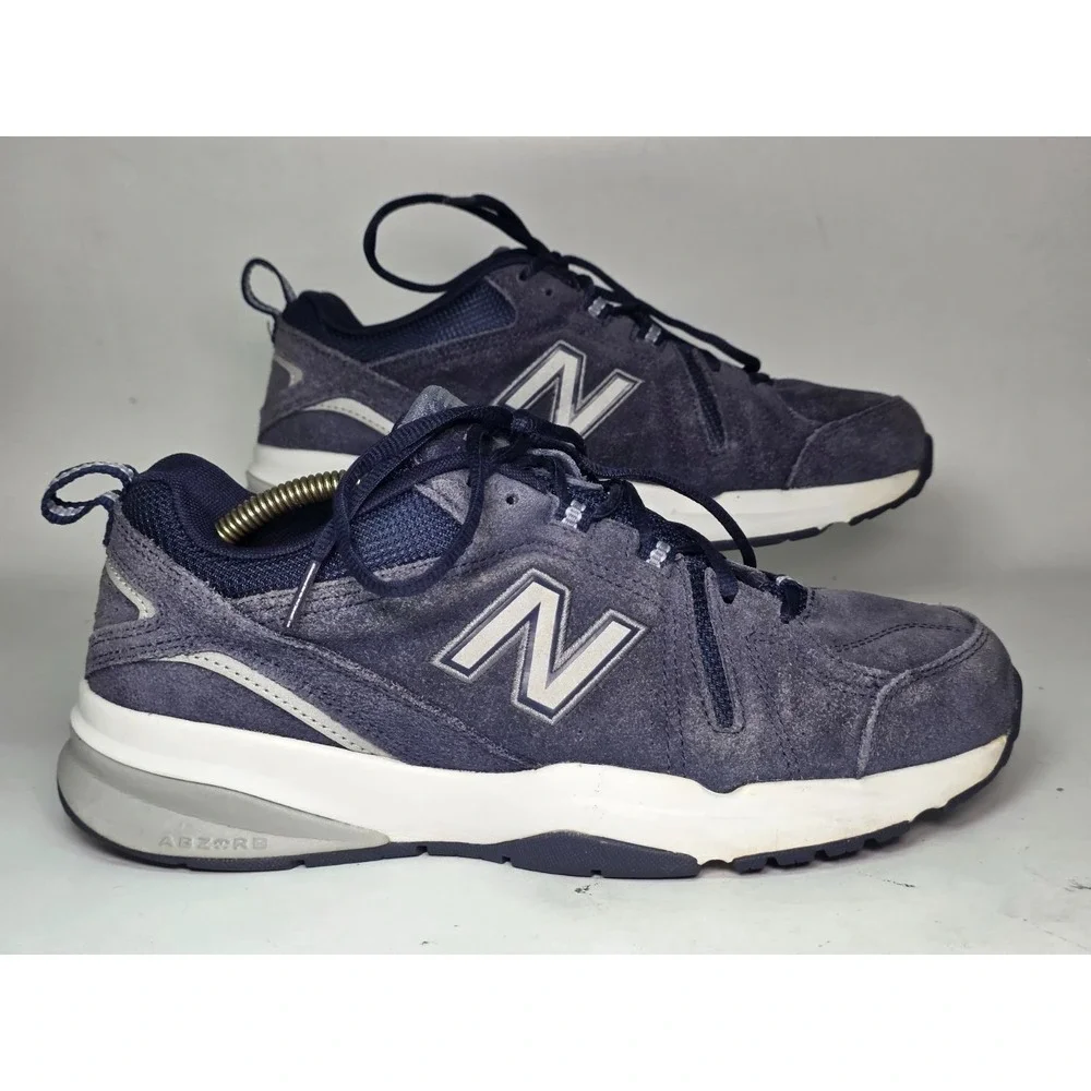 New Balance 608 V5 Men's Sneakers Size 8.5 Navy White Blue Suede ABZORB Shoes‎